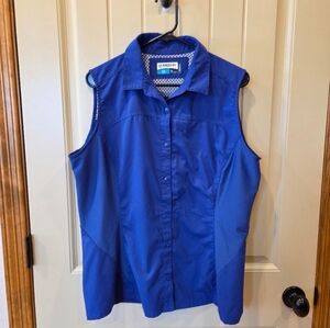 ​🎣 Magellan Outdoors Women's Sleeveless Fishing Shirt - MagWick, Blue, XL